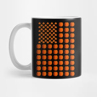 Fall Marple Leaf And Pumpkin Flag Mug